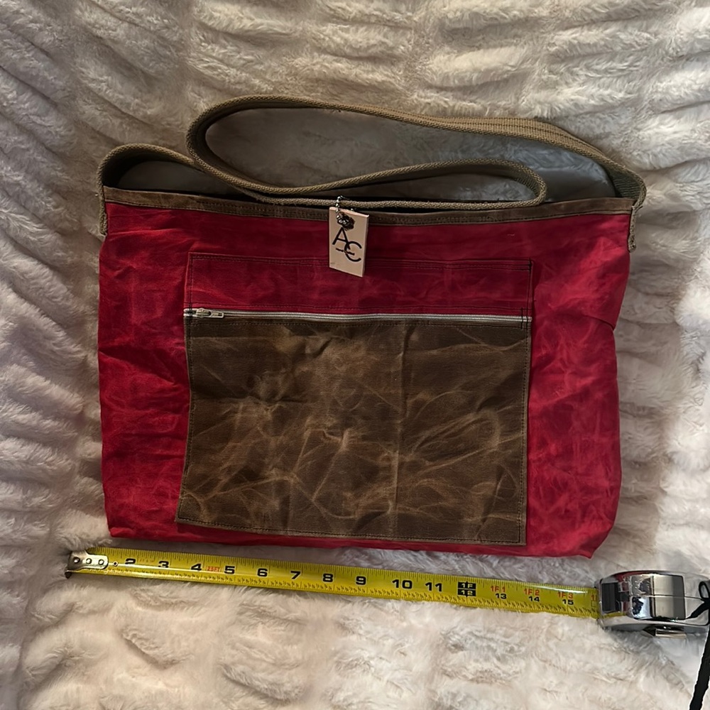 AC Handcrafted Waxed Canvas Messenger bag 16x10x3
